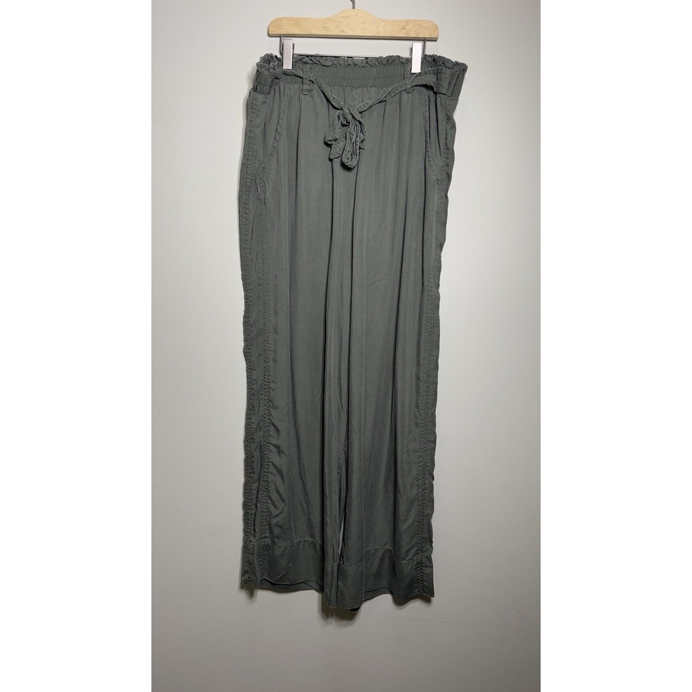 Knox Rose Olive Wide-Leg Paperbag Waist Pants Sz XL
